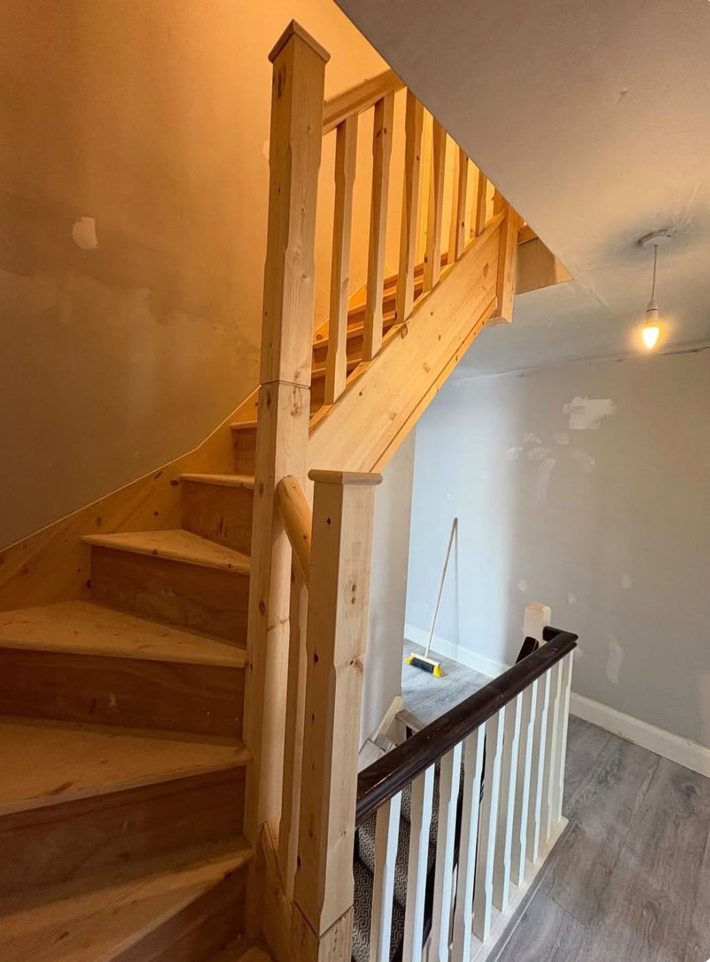 New timber staircase up to the attic