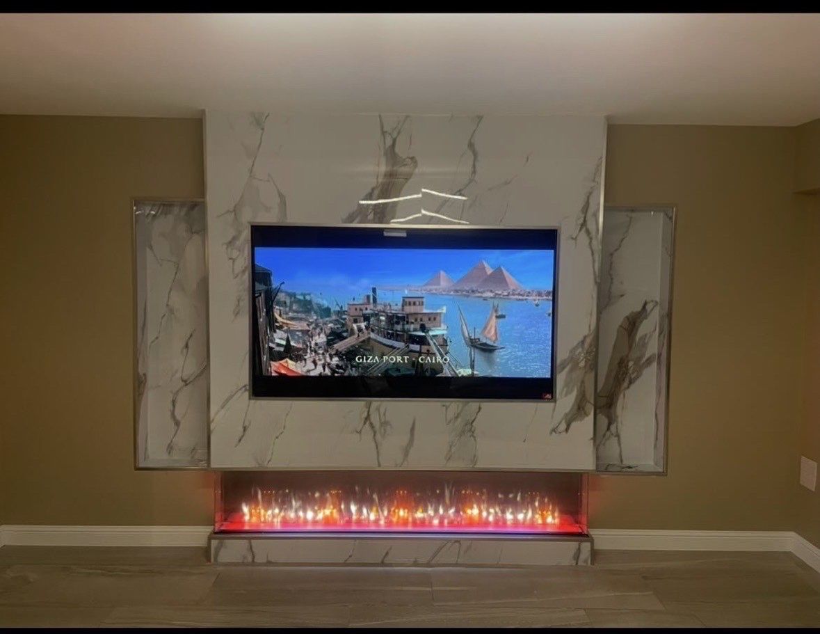Bespoke media wall and fireplace